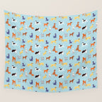 Funny dog animal cartoon art pattern Wall Tapestry Gallery Image 4