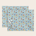 Funny dog animal cartoon art pattern Placemat Gallery Image 1