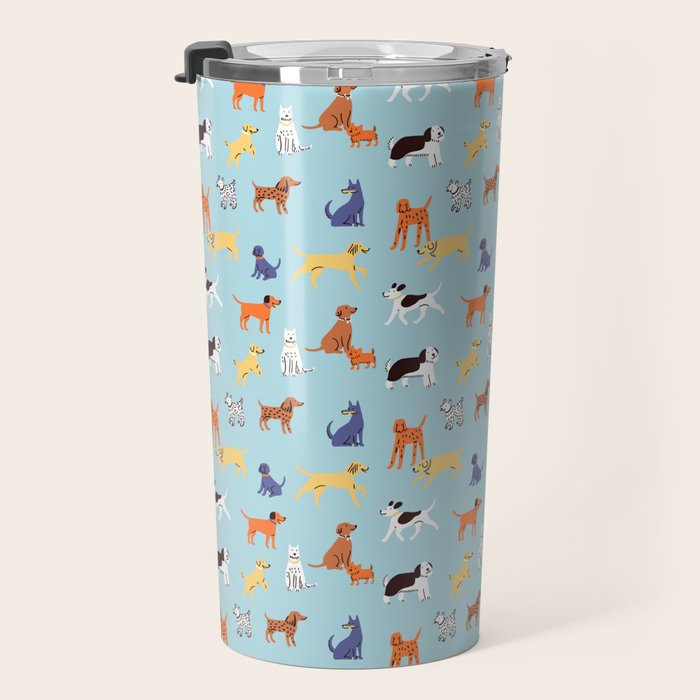 Funny dog animal cartoon art pattern Travel Mug Gallery Image 3