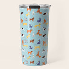 Funny dog animal cartoon art pattern Travel Mug Gallery Image 1