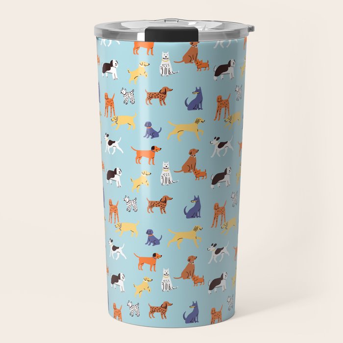 Funny dog animal cartoon art pattern Travel Mug Gallery Image 1