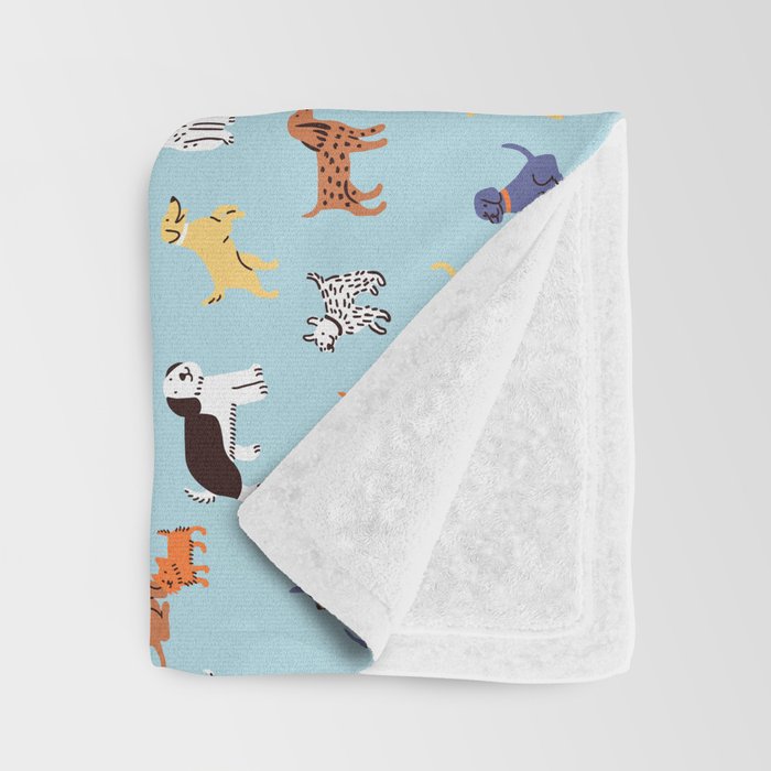 Funny dog animal cartoon art pattern Throw Blanket Gallery Image 3