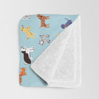 Funny dog animal cartoon art pattern Throw Blanket Gallery Image 3