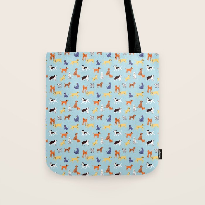 Funny dog animal cartoon art pattern Tote Bag Gallery Image 1