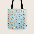 Funny dog animal cartoon art pattern Tote Bag Gallery Image 1