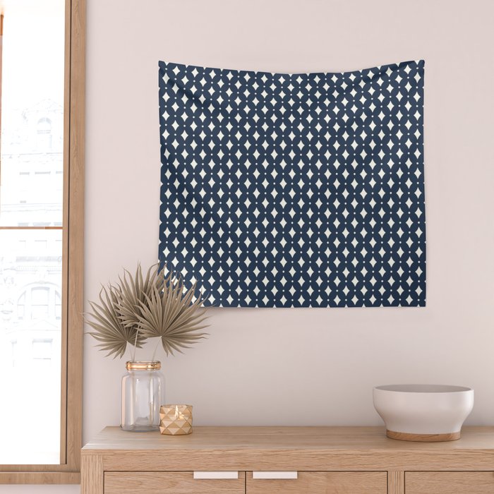Vintage Stars VIII Dark Navy Blue Wall Tapestry Gallery Image 2