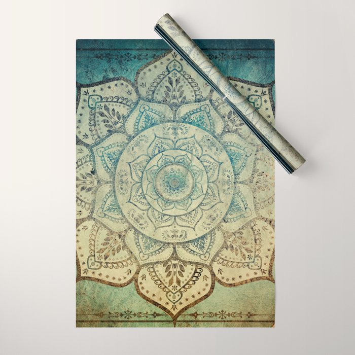 Faded Bohemian Mandala Wrapping Paper Gallery Image 1