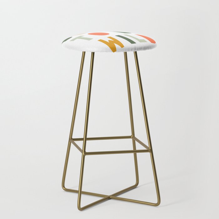 Born To Be Wild, Be Kind, Modern Abstract Print, Boho Decor, Nursery Decor  Stool