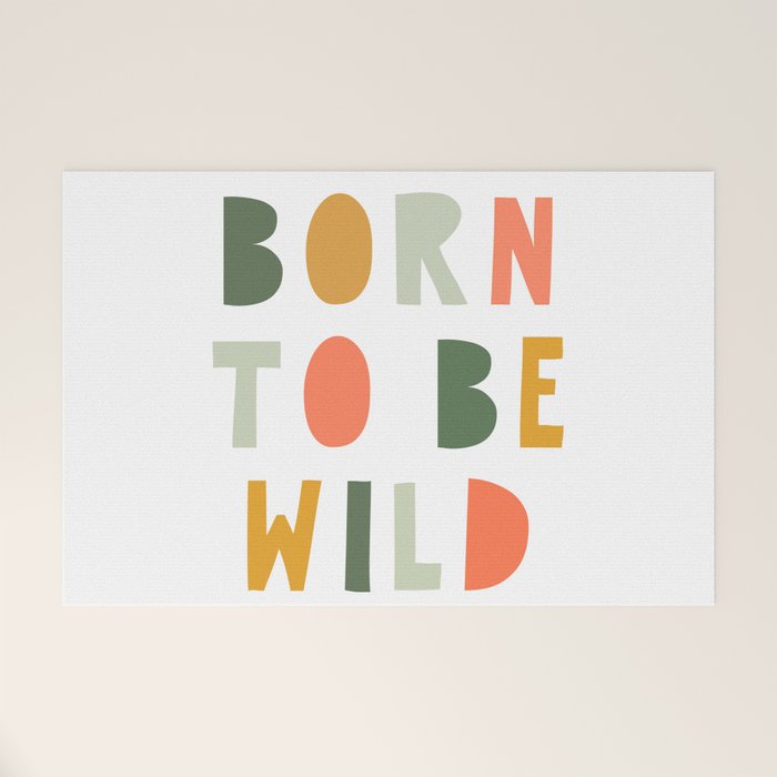 Born To Be Wild, Be Kind, Modern Abstract Print, Boho Decor, Nursery Decor  Welcome Mat Gallery Image 1
