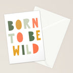 Born To Be Wild, Be Kind, Modern Abstract Print, Boho Decor, Nursery Decor  Stationery Card Gallery Image 2