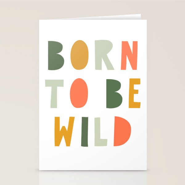 Born To Be Wild, Be Kind, Modern Abstract Print, Boho Decor, Nursery Decor  Stationery Card Gallery Image 2