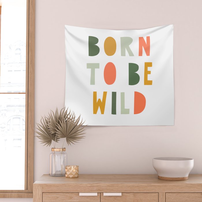 Born To Be Wild, Be Kind, Modern Abstract Print, Boho Decor, Nursery Decor  Wall Tapestry Gallery Image 2