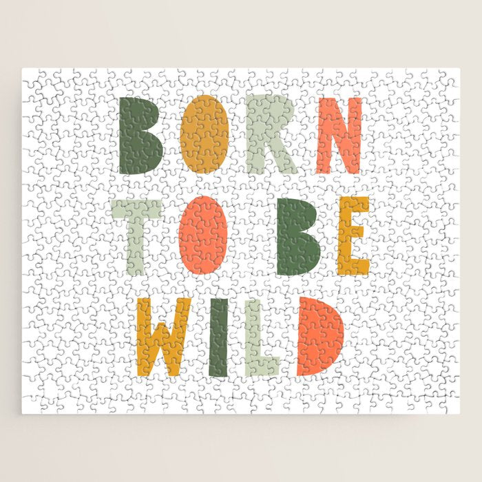 Born To Be Wild, Be Kind, Modern Abstract Print, Boho Decor, Nursery Decor  Jigsaw Puzzle Gallery Image 1