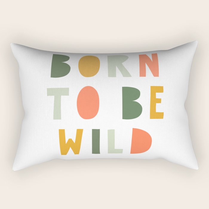 Born To Be Wild, Be Kind, Modern Abstract Print, Boho Decor, Nursery Decor  Rectangular Pillow Gallery Image 2