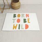 Born To Be Wild, Be Kind, Modern Abstract Print, Boho Decor, Nursery Decor  Rug Gallery Image 1