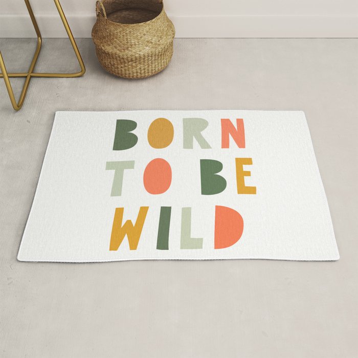 Born To Be Wild, Be Kind, Modern Abstract Print, Boho Decor, Nursery Decor  Rug Gallery Image 1