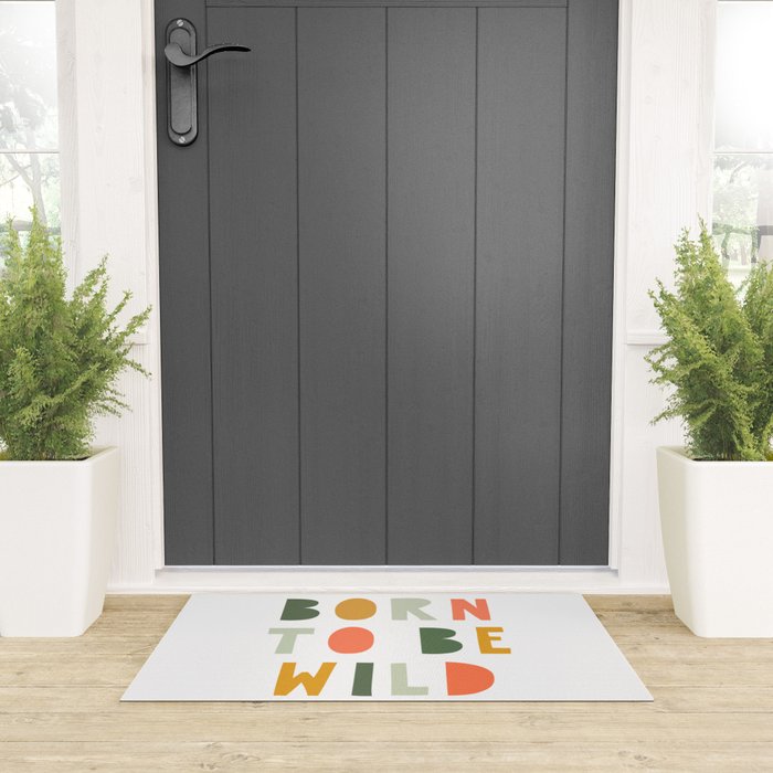 Born To Be Wild, Be Kind, Modern Abstract Print, Boho Decor, Nursery Decor  Welcome Mat Gallery Image 3