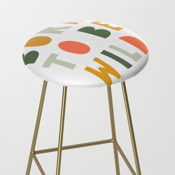 Born To Be Wild, Be Kind, Modern Abstract Print, Boho Decor, Nursery Decor  Stool Gallery Image 2