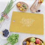 Scandinavian Brushed Gold Floral Ornament | Tropical Line Art Cutting Board Gallery Image 2