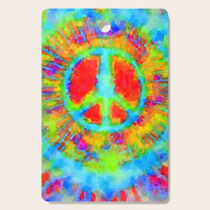 Tie Dye Peace Sign Cutting Board Gallery Image 1