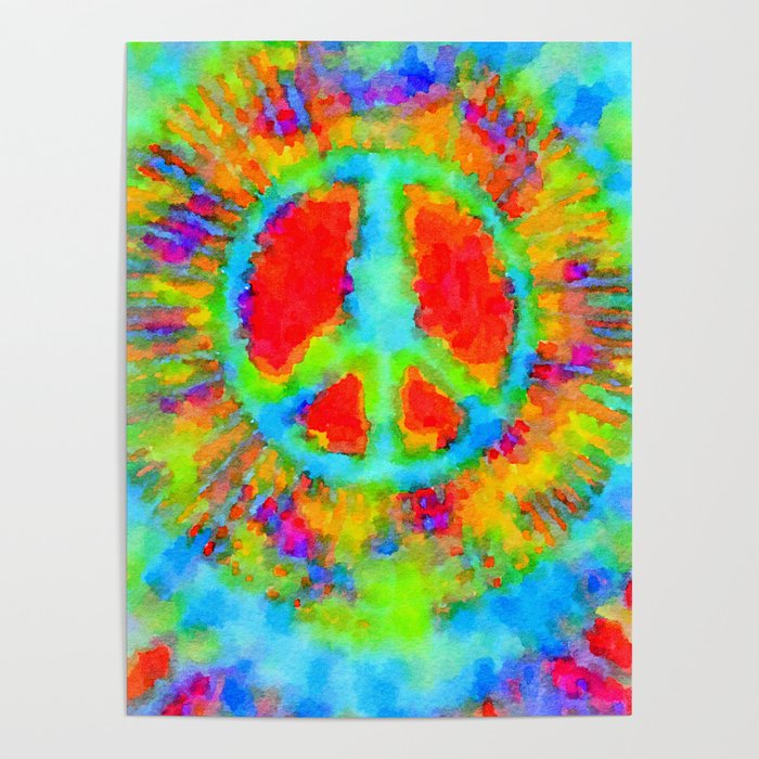 Tie Dye Peace Sign Poster Gallery Image 4