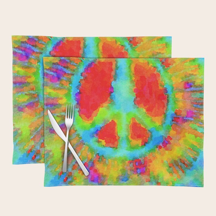 Tie Dye Peace Sign Placemat Gallery Image 1