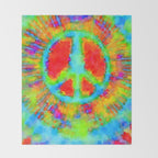 Tie Dye Peace Sign Throw Blanket Gallery Image 2
