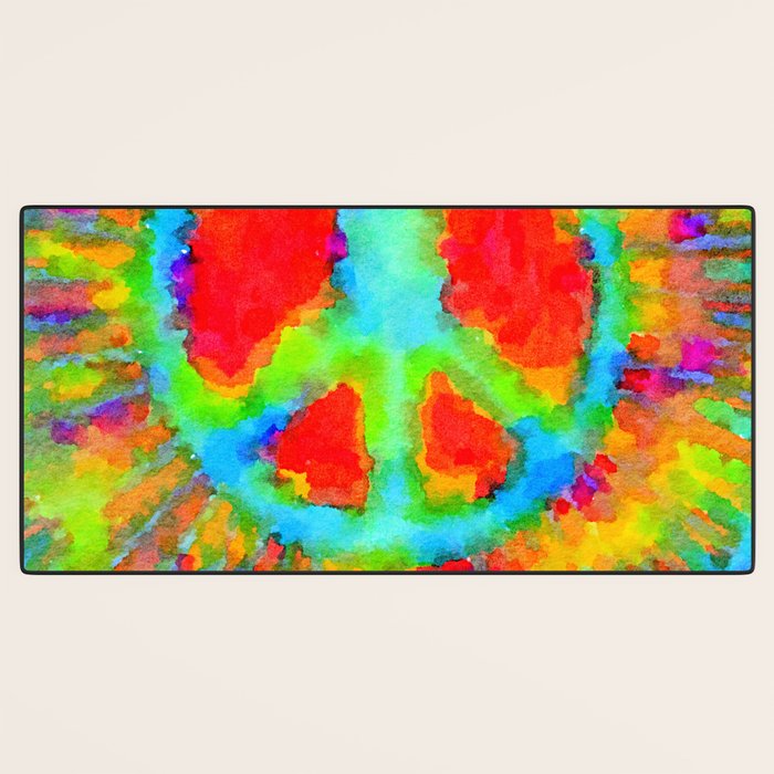 Tie Dye Peace Sign Desk Mat Gallery Image 3
