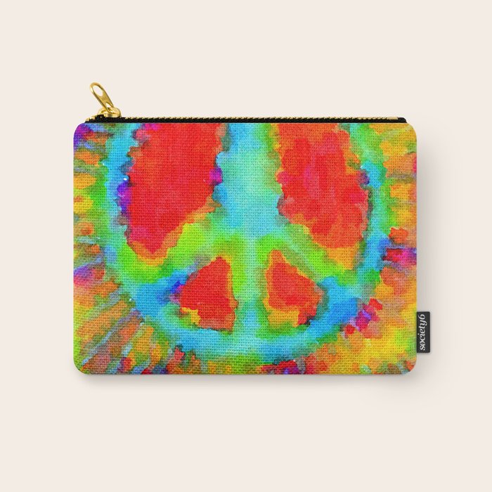Tie Dye Peace Sign Carry All Pouch Gallery Image 1