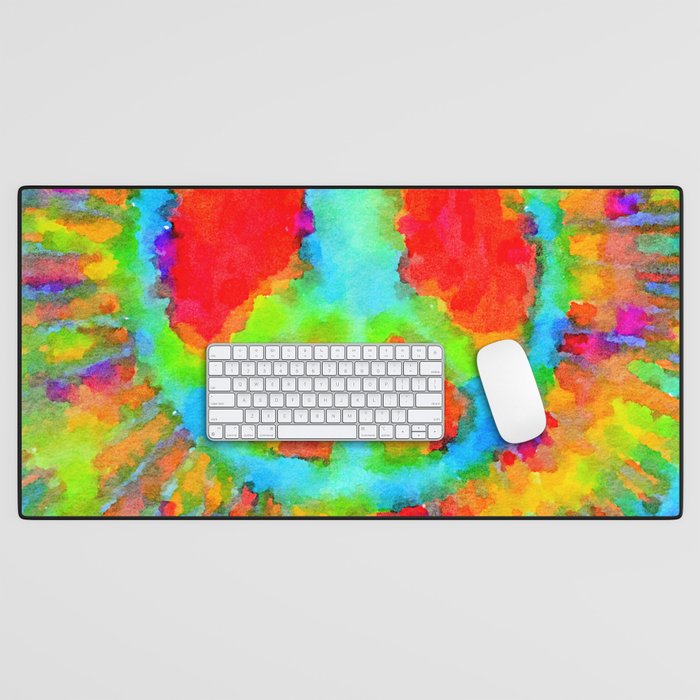 Tie Dye Peace Sign Desk Mat Gallery Image 1