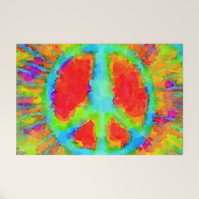Tie Dye Peace Sign Welcome Mat Gallery Image 1