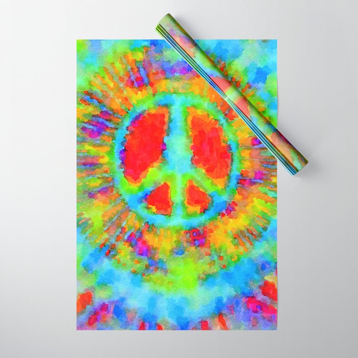 Tie Dye Peace Sign Wrapping Paper Gallery Image 1