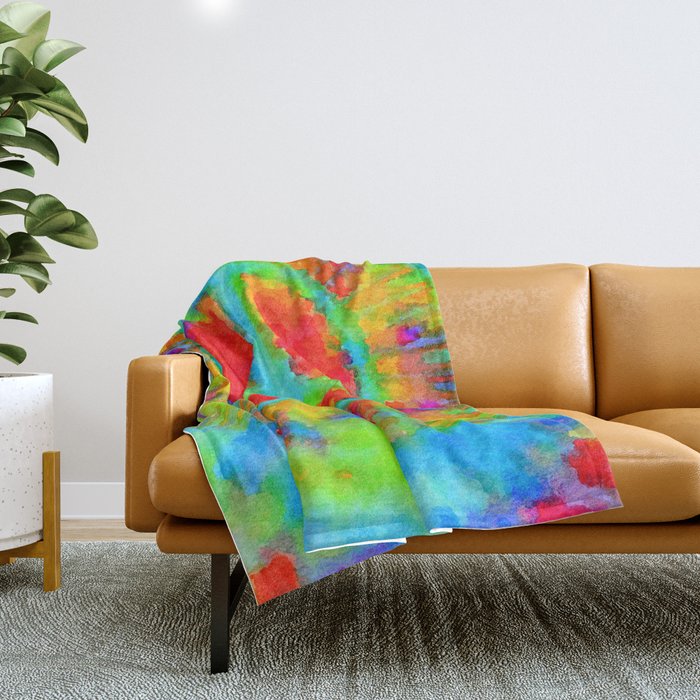 Tie Dye Peace Sign Throw Blanket Gallery Image 1