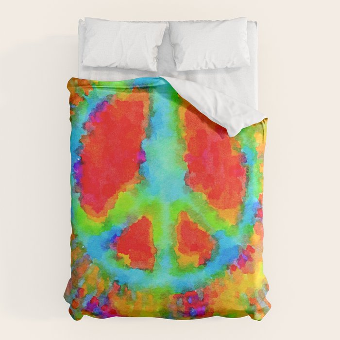 Tie Dye Peace Sign Duvet Cover Gallery Image 6