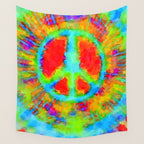 Tie Dye Peace Sign Wall Tapestry Gallery Image 4