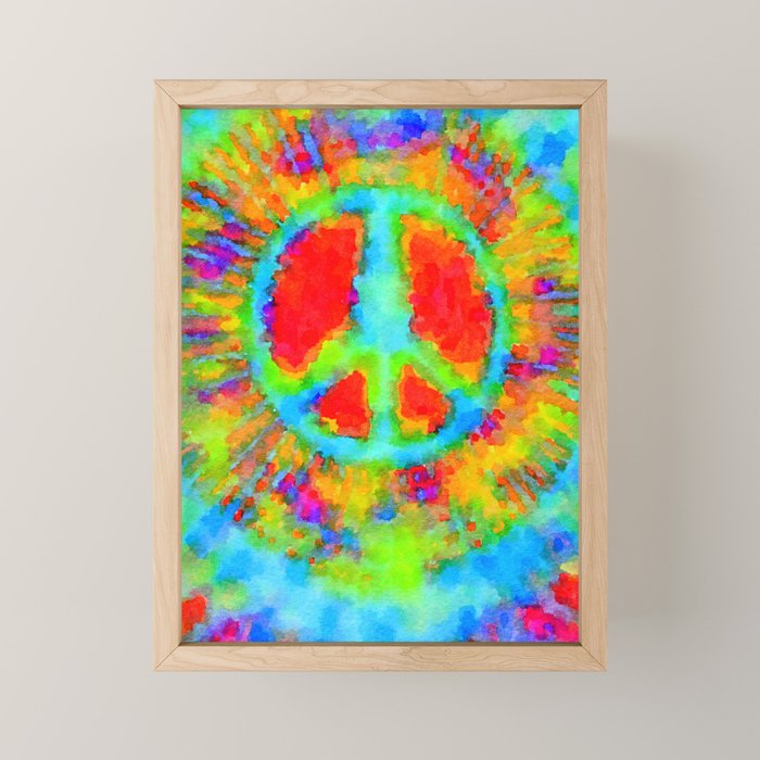 Tie Dye Peace Sign Mini Art Print Gallery Image 1