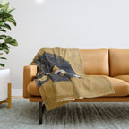 Gustav Klimt Style Beautiful Girl Dog with Black and Gold Jacket Throw Blanket Gallery Image 1
