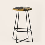 Gustav Klimt Style Beautiful Girl Dog with Black and Gold Jacket Stool Gallery Image 1