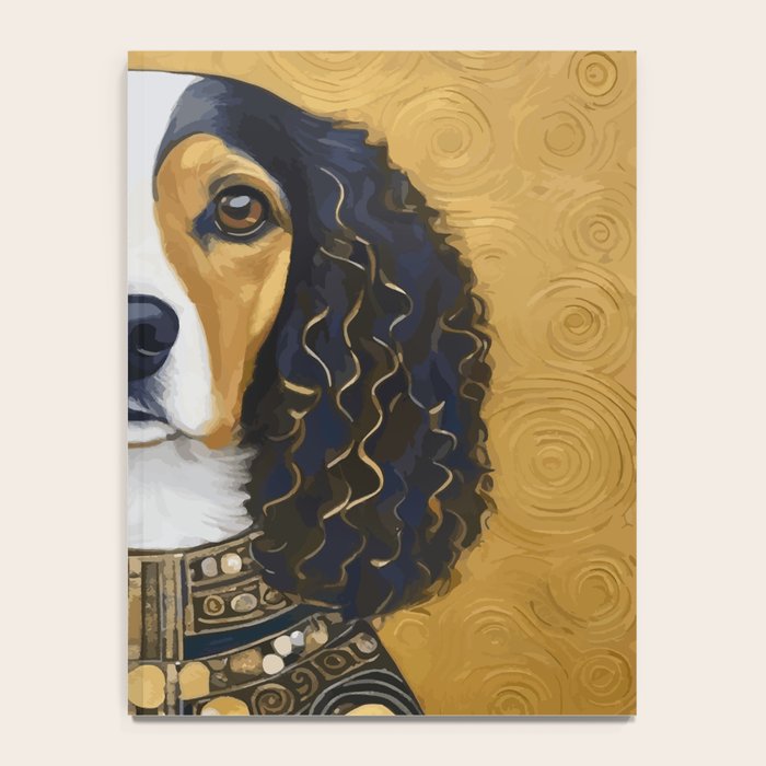 Gustav Klimt Style Beautiful Girl Dog with Black and Gold Jacket Notebook Gallery Image 4