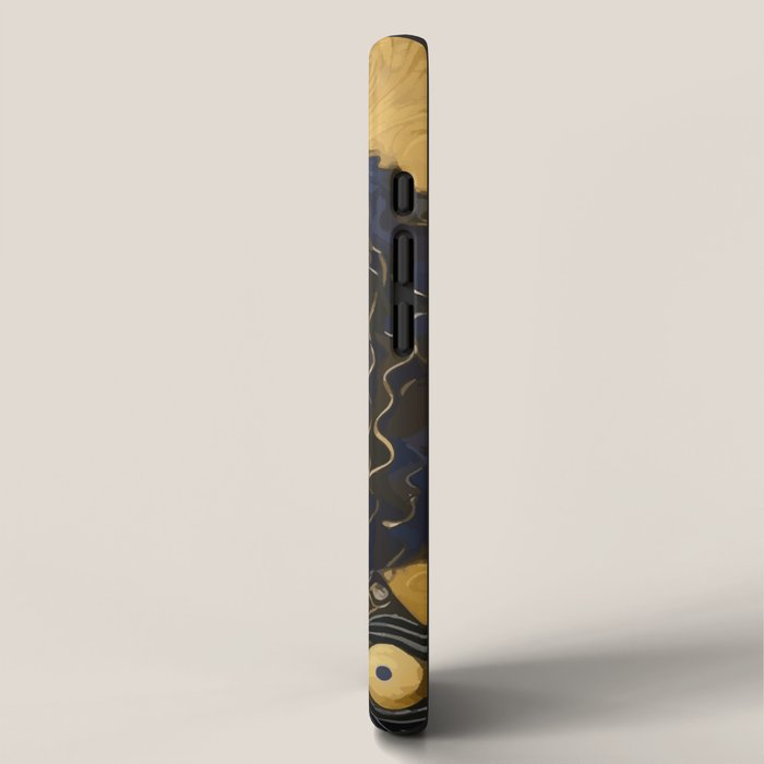 Gustav Klimt Style Beautiful Girl Dog with Black and Gold Jacket iPhone Case Gallery Image 2