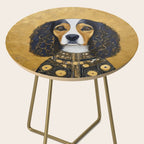 Gustav Klimt Style Beautiful Girl Dog with Black and Gold Jacket Side Table Gallery Image 2