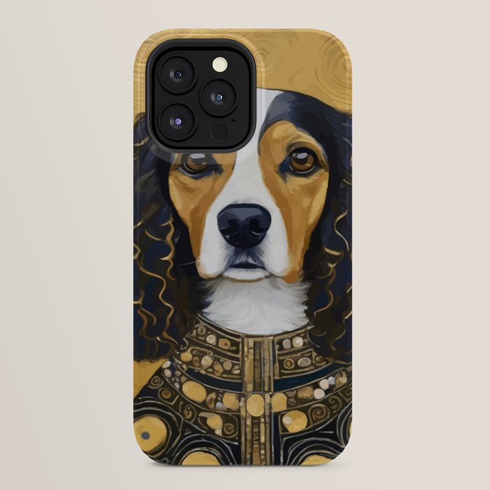 Gustav Klimt Style Beautiful Girl Dog with Black and Gold Jacket iPhone Case Gallery Image 32
