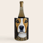 Gustav Klimt Style Beautiful Girl Dog with Black and Gold Jacket Wine Chiller Gallery Image 1