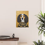 Gustav Klimt Style Beautiful Girl Dog with Black and Gold Jacket Poster Gallery Image 2