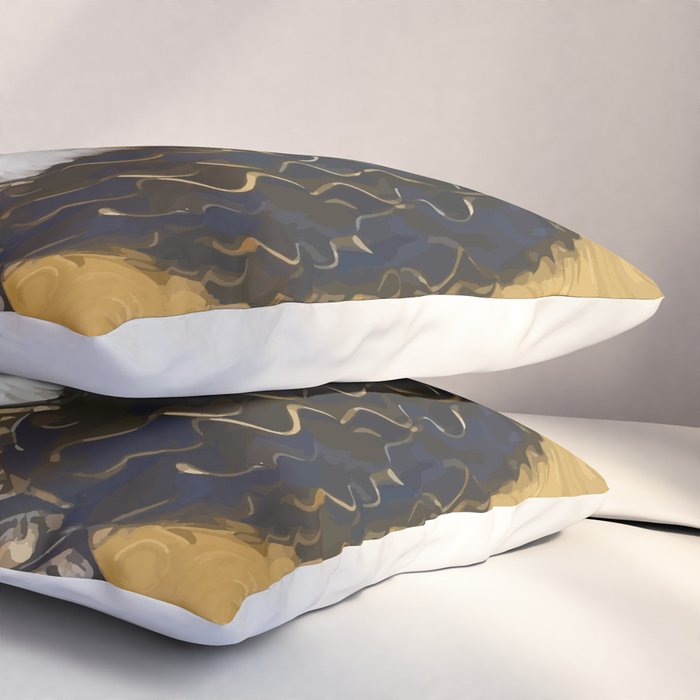 Gustav Klimt Style Beautiful Girl Dog with Black and Gold Jacket Pillow Sham Gallery Image 3