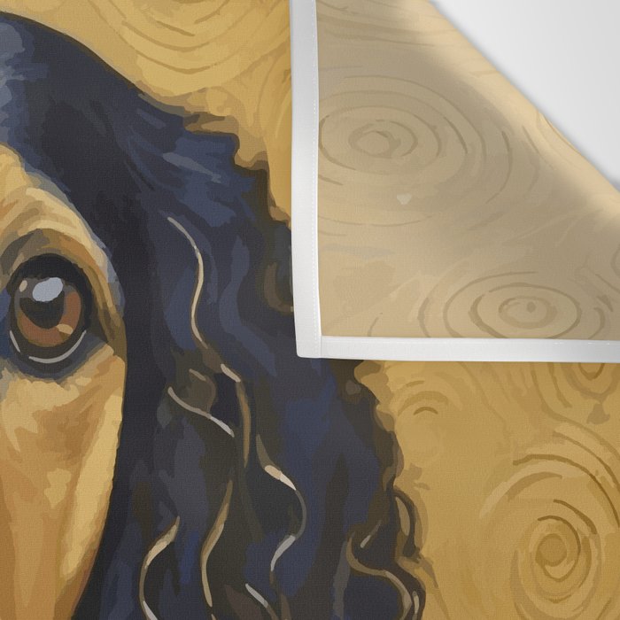 Gustav Klimt Style Beautiful Girl Dog with Black and Gold Jacket Wall Tapestry Gallery Image 3