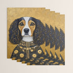 Gustav Klimt Style Beautiful Girl Dog with Black and Gold Jacket Wrapping Paper Gallery Image 3