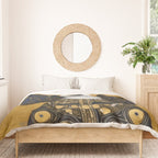 Gustav Klimt Style Beautiful Girl Dog with Black and Gold Jacket Duvet Cover Gallery Image 3