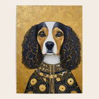 Gustav Klimt Style Beautiful Girl Dog with Black and Gold Jacket Poster Gallery Image 4