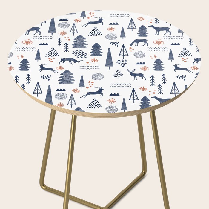 Deer Christmas forest Side Table Gallery Image 2